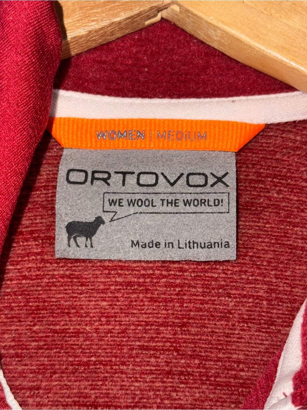Ortovox Pullover Womens Medium Red Merino Wool 1/4 Zip Long Sleeve Base Layer - Picture 3 of 10